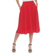 White Mark Women's Flared Midi Skirt