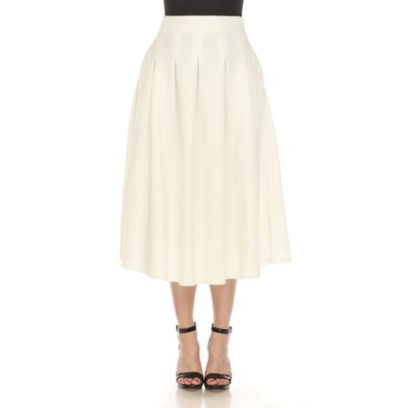 White Mark Women's Flared Tweed Skirt