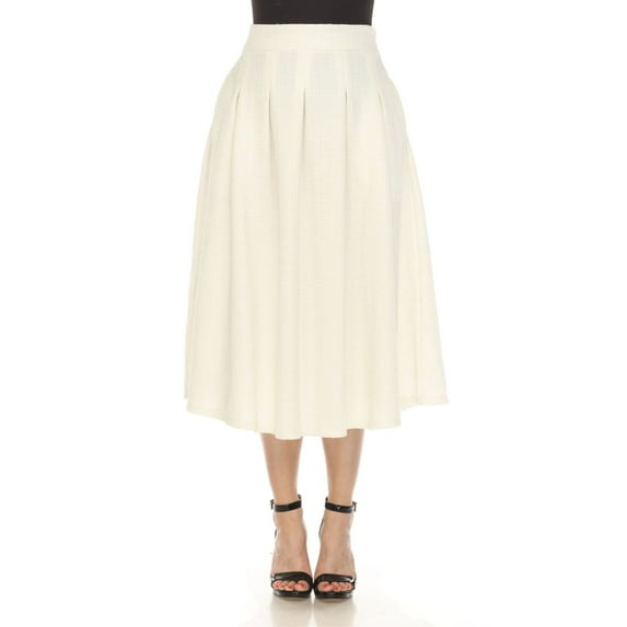 White Mark Women's Flared Tweed Skirt