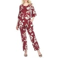 thumbnail image 1 of White Mark Women's Floral Bell Sleeve Tunic and Palazzo Pant Set, 1 of 5