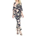 thumbnail image 1 of White Mark Women's Floral Bell Sleeve Tunic and Palazzo Pant Set, 1 of 5