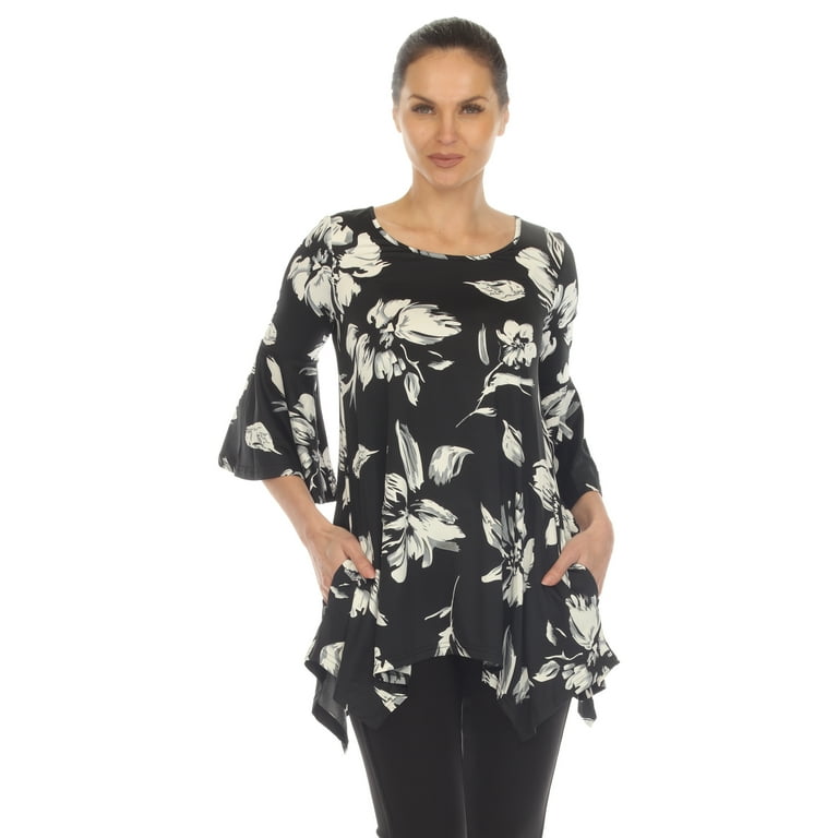 White Mark Women s Floral Blanche Tunic Top Walmart