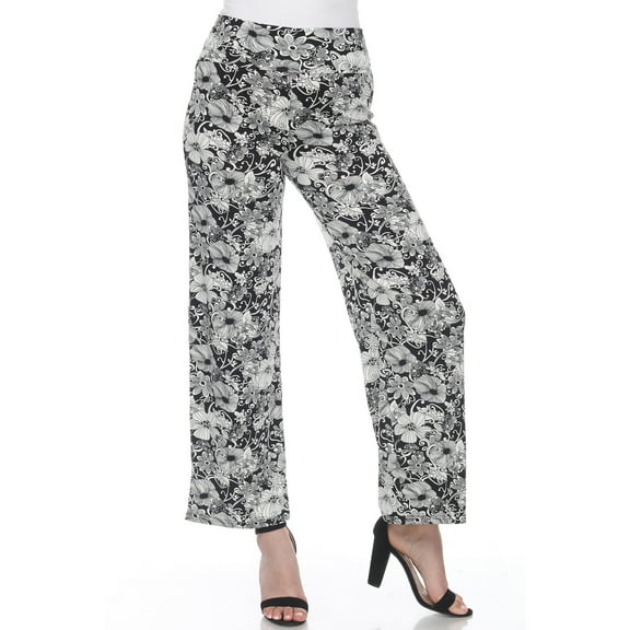 White Mark Women's Floral Paisley Palazzo Pants