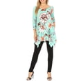 thumbnail image 1 of White Mark Women's Floral Scoop Neck Tunic Top, 1 of 4