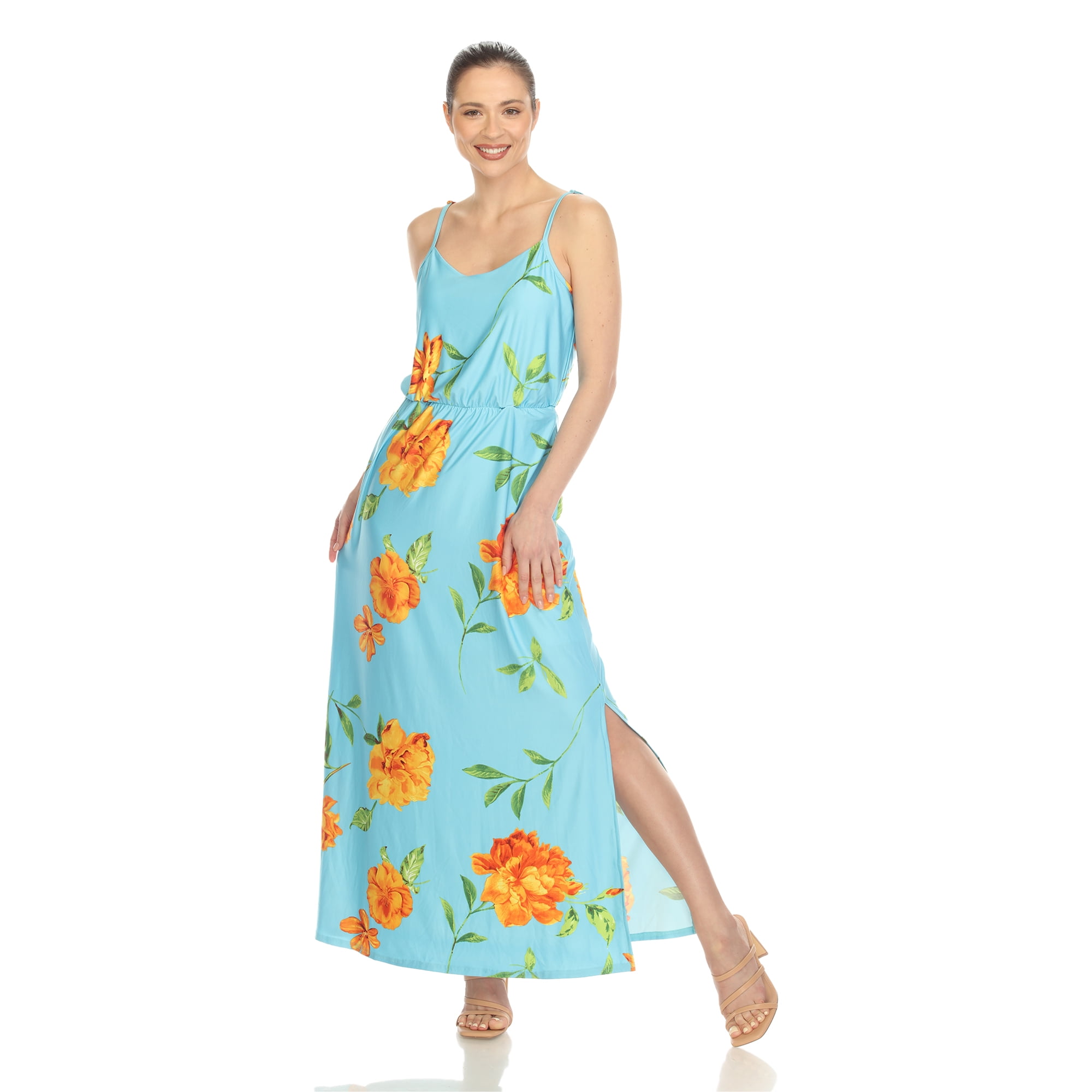 White Sleeveless Side Slit Maxi Dress main image 1