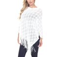 thumbnail image 1 of White Mark Women's Fringe Knit Poncho, One Size, 1 of 6