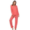 thumbnail image 1 of White Mark Women's Heart Print Long Sleeve Pajama Set, 1 of 5