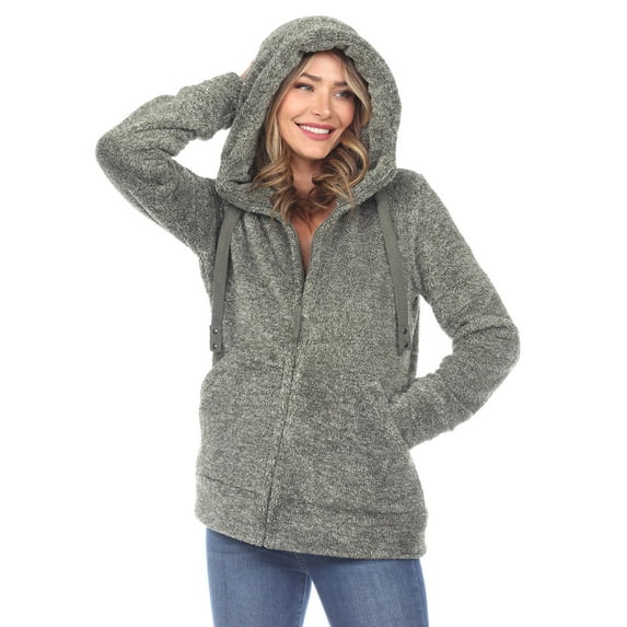 White Mark Women's Hooded Sherpa Jacket