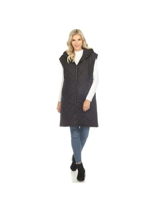 WREESH Womens Long Puffer Vest Sleeveless Hooded Puffy Jackets