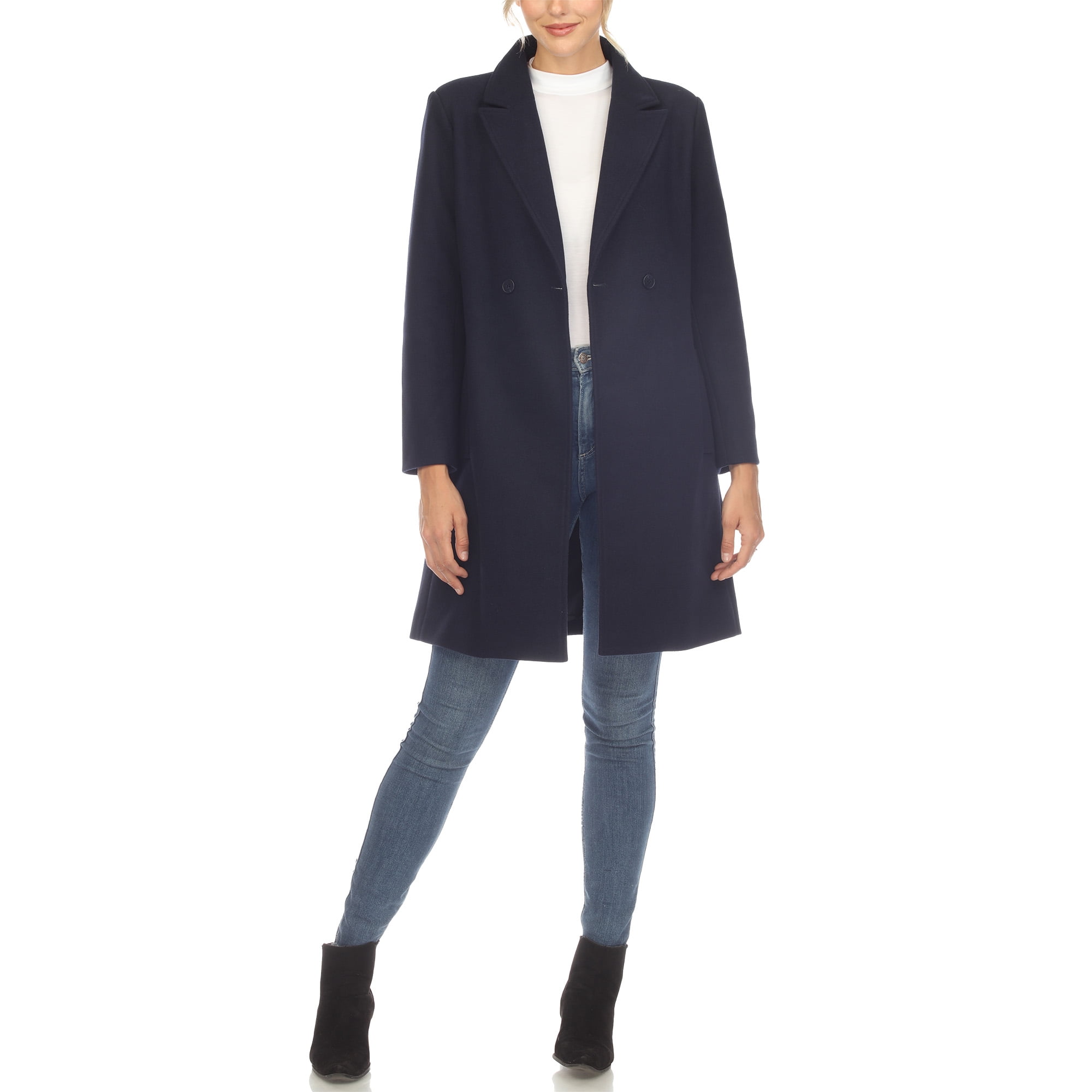 White Mark Women's Plus Size Classic Walker Coat