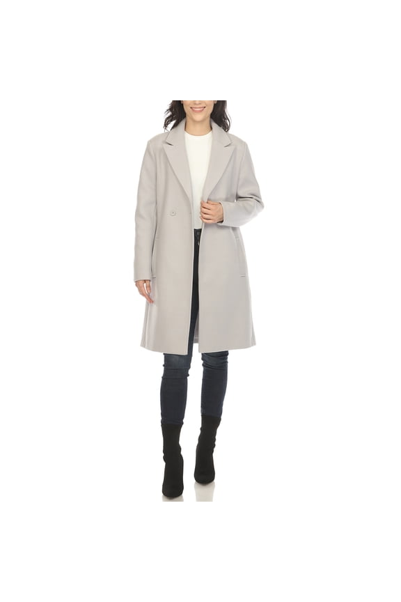 Women's Long Sleeve Classic Double-Breasted Walker Coat