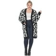 thumbnail image 1 of White Mark Women's Long Sleeve Leopard Sherpa Cardigan, 1 of 5
