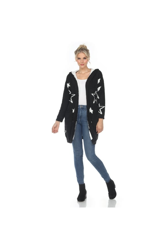 Women's Long Sleeve Star Hooded Cardigan