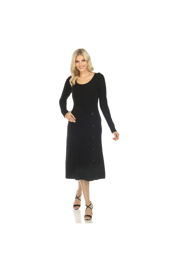 Women's Long Sleeve Sweater Midi Dress