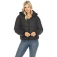 thumbnail image 1 of White Mark Fashion's Long Sleeve Zip Hooded Puffer Jacket with Pockets, 1 of 5