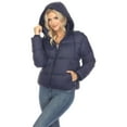thumbnail image 1 of White Mark Women's Long Sleeve Zip Hooded Puffer Jacket with Pockets, 1 of 5