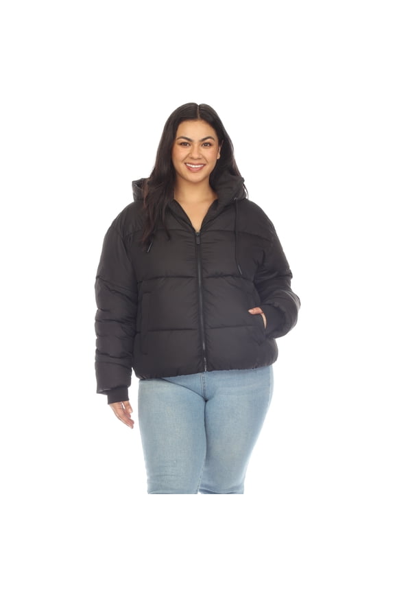 Fashion's Long Sleeve Zip Hooded Puffer Jacket with Pockets