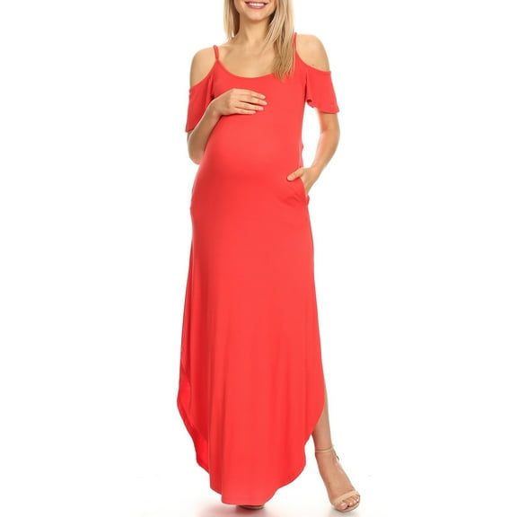 White Mark Women's Maternity Alexis Maxi Dress-Available in Plus Sizes