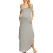WHITE MARK FASHION White Mark Women's Maternity Alexis Maxi Dress-Available in Plus Sizes