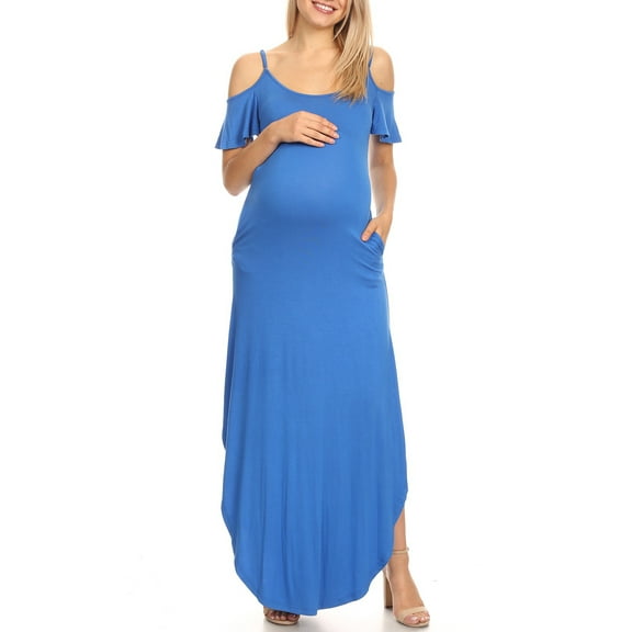 White Mark Women's Maternity Alexis Maxi Dress-Available in Plus Sizes