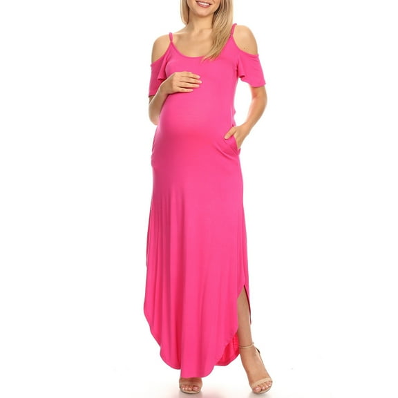 White Mark Women's Maternity Alexis Maxi Dress-Available in Plus Sizes