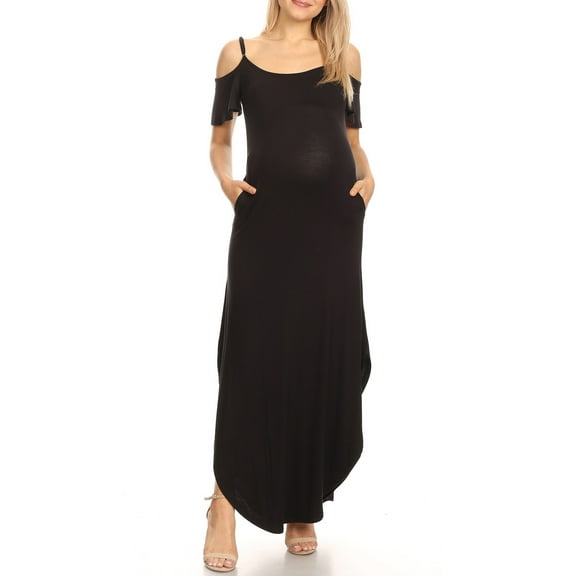 White Mark Women's Maternity Alexis Maxi Dress-Available in Plus Sizes