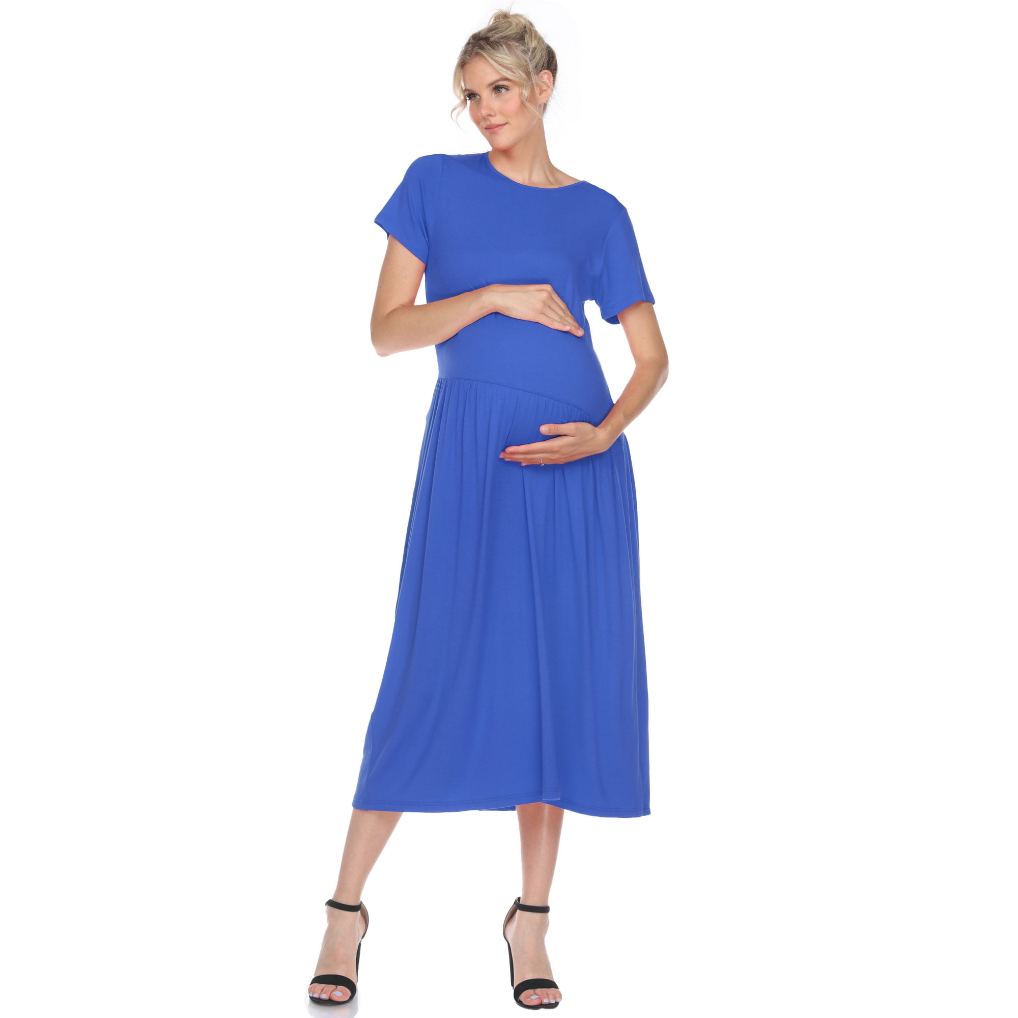 maternity drop waist dress Black Ruched Sleeveless Drop Waist Maternity Midi Dress
