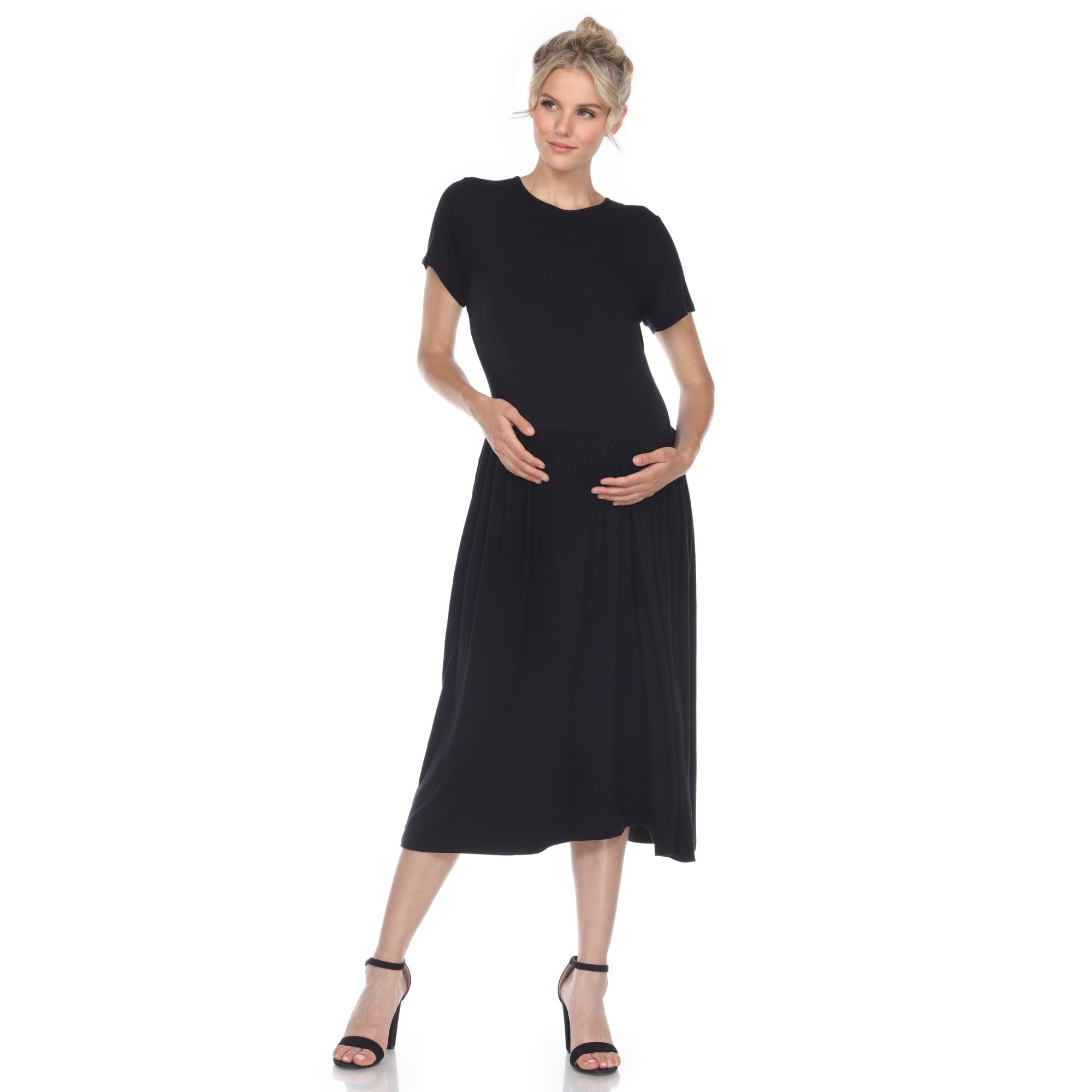 White Mark Women's Maternity Asymmetric Drop Waist Maxi Dress - Walmart.com