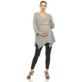 thumbnail image 1 of White Mark Women's Maternity Empire Waist V-Neck Tunic Top, 1 of 2