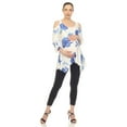 thumbnail image 1 of White Mark Women's Maternity Floral Cold Shoulder Tunic Top, 1 of 2