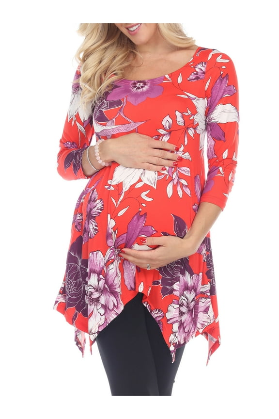Women's Maternity Floral Printed Tunic Top