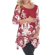 WHITE MARK FASHION White Mark Women's Maternity Ganette Tunic Top