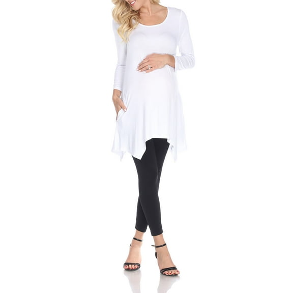 White Mark Women's Maternity Kayla Tunic Top