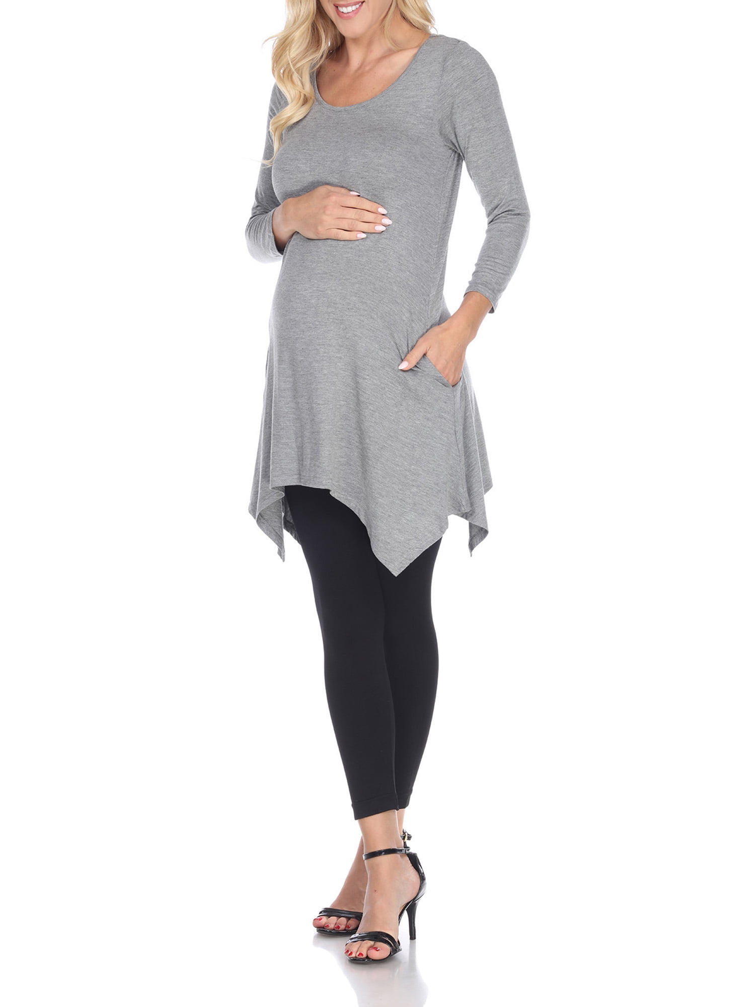 White Mark Women's Maternity Kayla Tunic Top