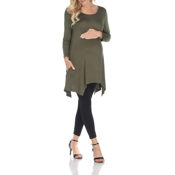 White Mark Women's Maternity Kayla Tunic Top