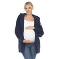 thumbnail image 1 of White Mark Women's Maternity Plush Hooded Cardigan with Pockets, 1 of 6
