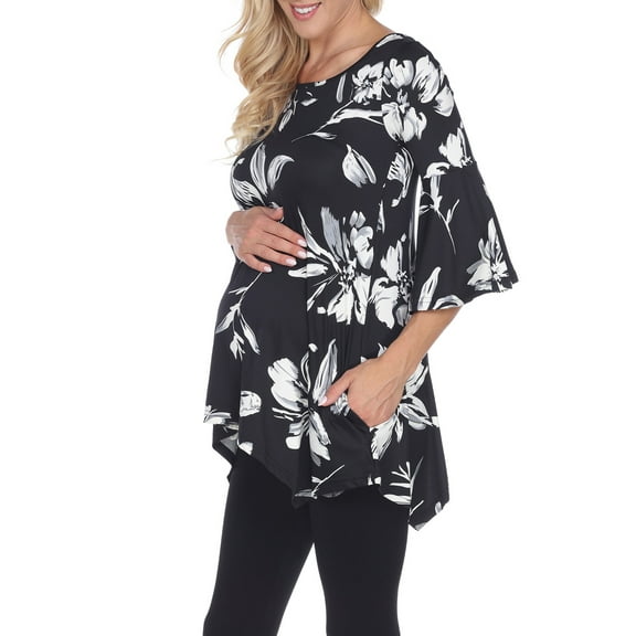 White Mark Women's Maternity Roche Tunic Top