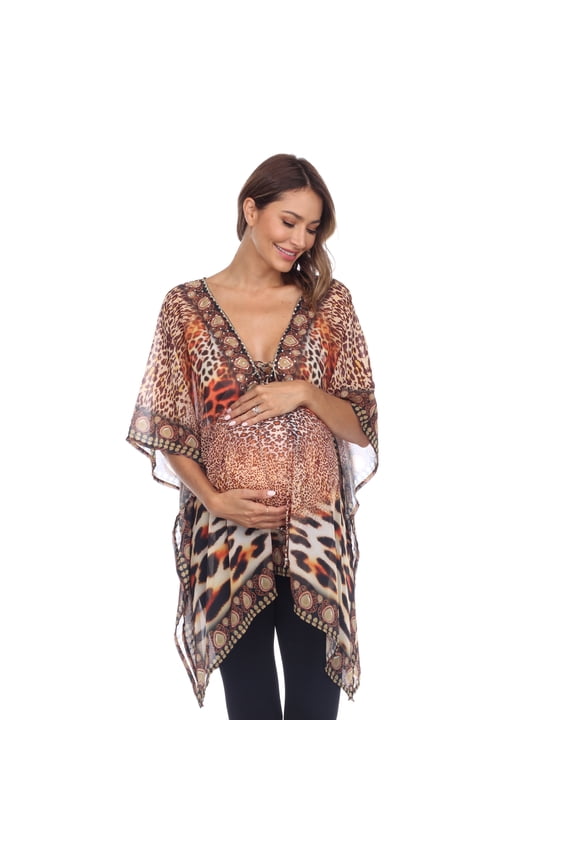 Women's Maternity Short Caftan with Tie-up Neckline
