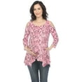 thumbnail image 1 of White Mark Women's Maternity Snake Print Cold Shoulder Tunic, 1 of 6