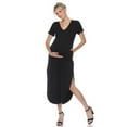 thumbnail image 1 of White Mark Women's Maternity V-neck Maxi Dress, 1 of 5