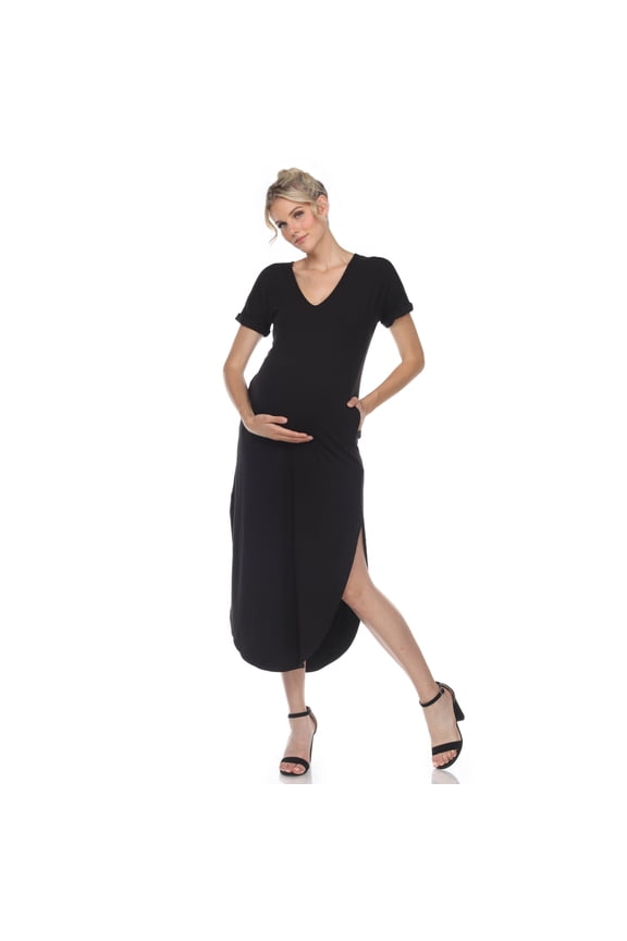 Women's Maternity V-neck Maxi Dress