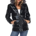 thumbnail image 1 of White Mark Women's Metallic Hooded Puffer Coat, 1 of 6