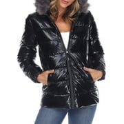 WHITE MARK FASHION White Mark Women's Metallic Hooded Puffer Coat