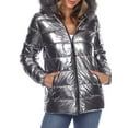 thumbnail image 1 of White Mark Women's Metallic Hooded Puffer Coat, 1 of 6