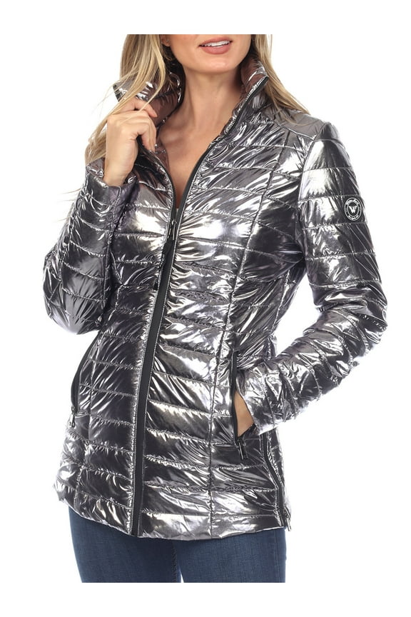 Women's Metallic Puffer Coat