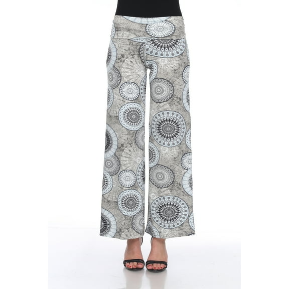 White Mark Women's Multicolor Geometric Palazzo Pants