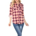 thumbnail image 1 of White Mark Women's Oakley Plaid Top, 1 of 4