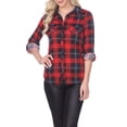 thumbnail image 1 of White Mark Women's Oakley Plaid Top, 1 of 4