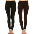 thumbnail image 1 of White Mark Women's Pack of 2 Solid Leggings, 1 of 2