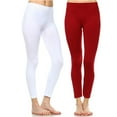 thumbnail image 1 of White Mark Women's Pack of 2 Solid Leggings, 1 of 2